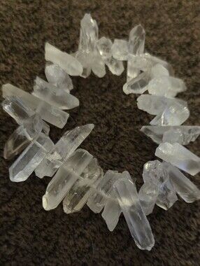 Clear Quartz Crystal Point Bracelet